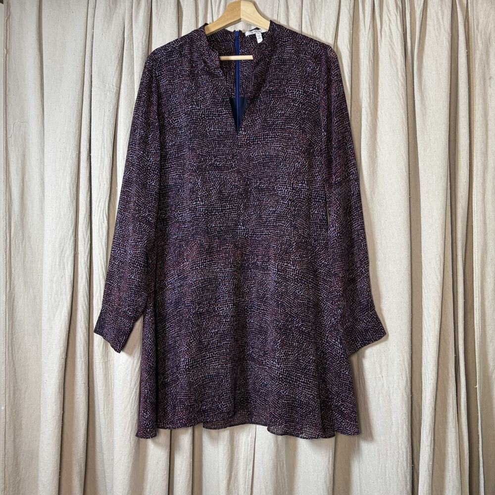 Derek Lam 10 Crosby Navy Red Dot Print Long Sleeve Mini Dress Career Cocktail‎